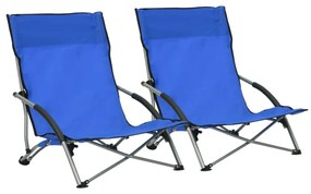 2 db összecsukható kék szövet strandszék