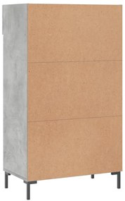 betonszürke szerelt fa cipőszekrény 60x35x105 cm