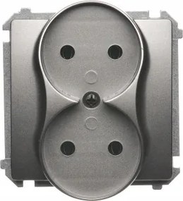 Dupla aljzat földelés nélkül szatén Basic BMG2M.01/29 Kontakt-Simon