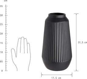 FINJA kerámia váza, fekete 31,5cm