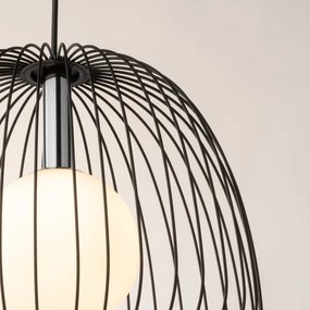 Csillár zsinóron BELL 1xG9/12W/230V átm. 33 cm fekete/fényezett króm