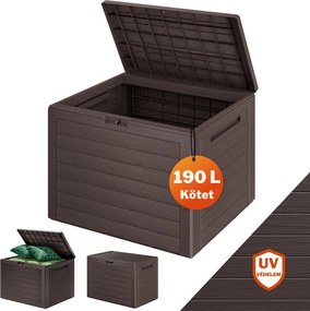 WOODEBOX tárolódoboz, 190L, 78x44x55cm, sötétbarna Prosperplast