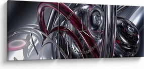 Szürke absztrakció kép (órával) (90x30 cm)