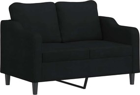 vidaXL kétszemélyes fekete szövetkanapé 120 cm