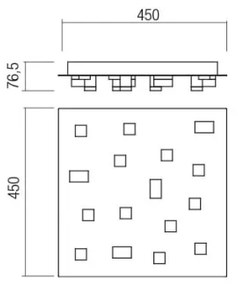 Redo 01-2017 - LED Mennyezeti lámpa PIXEL LED/48W/230V 3000K 45x45 cm fekete