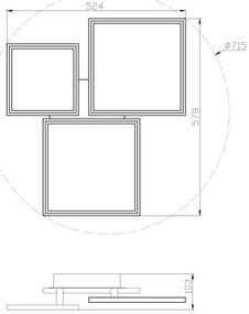 Top Light - LED Dimmelhető felületre szerelhető csillár MELED/50W/230V 3000-6500K fekete + távirányító