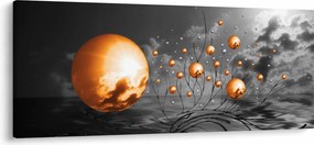 Narancssárga absztrakt gömbök képe (120x50 cm)