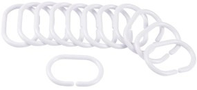 Fehér zuhanyfüggöny akasztó szett 12 db-os 4 cm Vitamine – douceur d'intérieur