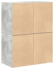 szekrények 2 fiókkal 2 db betonszürke 60x31x40 cm gépelt fa