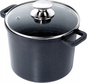 Gránit fazék magas üveg fedővel pároláshoz 4,2L