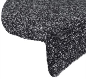 5 db sötétszürke tűlyukasztott öntapadó lépcsőszőnyeg 65x21x4cm