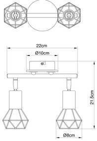 Globo 54802S-2 - Spotlámpa XARA 2xE14/40W/230V
