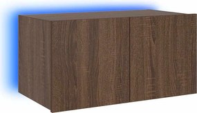 vidaXL barna tölgyszínű fali TV-szekrény LED-del 60x35x31 cm