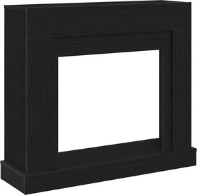 vidaXL fekete tölgy színű szerelt fa kandallóburkolat 100x30x87,5 cm