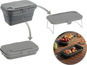 Összecsukható piknikkosár TRIGO 3 az 1-ben, szürke