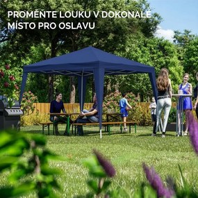 CAPRI party-sátor / rögzített pavilon, 3x3m, kék Casaria