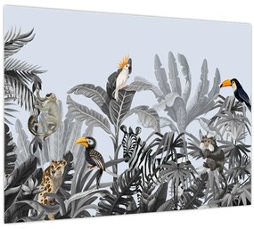 Kép - Illusztrált dzsungel (70x50 cm)