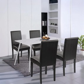 Megan 4+1 étkező garnitúra fehér-fekete