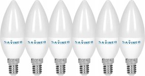 6x Izzó E14 Led gyertya 12W 4000k semleges fehér 900lm Epistar Smd