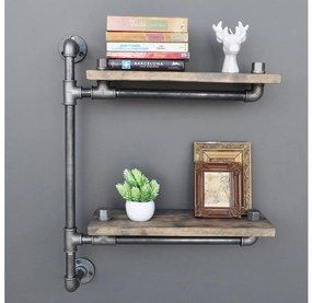 Fali polc BORURAF 47x60 cm barna