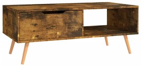 Füstös tölgy színű szerelt fa dohányzóasztal 100 x 49,5 x 43 cm