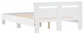fehér ágykeret fejtámlával és LED-del 135 x 190 cm