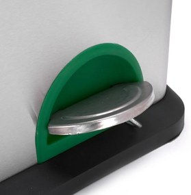 Matt ezüstszínű acél szelektív pedálos szemetes 2x8 l Tri Selectif – MSV