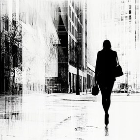Vászonkép Canvas Város Utca Nő Magány Anonimitás 40x40