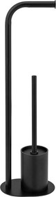 Fekete acél WC-papír tartó állvány WC-kefével Levante – Wenko