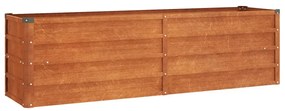 Rozsda színű corten acél kerti magaságyás 160 x 40 x 45 cm