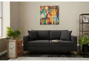 Kétszemélyes kanapé Berlin - Antracit, Arany