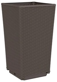 4 db barna polipropilén kerti ültetőláda 32,5 x 32,5 x 57 cm