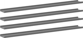 vidaXL 4 db szürke fali polc 115 x 9 x 3 cm