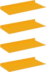 vidaXL Lebegő polc 4 pcs Mustár sárga 40 x 18 x 2,5 cm Acél