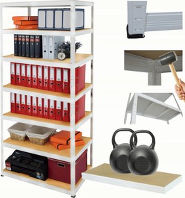 Tárolószekrény fém állvány Helios 270x120x50cm 7Px275kg Tömör Magas