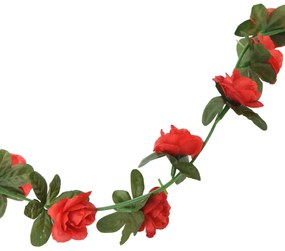 6 db piros karácsonyi virágfüzér 240 cm