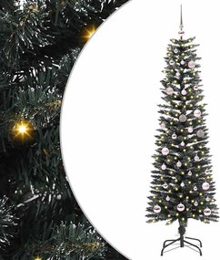 vidaXL Mű karácsonyfa 150 LED-del Zöld 150 cm PVC és Műanyag és Acél