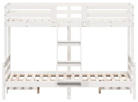fehér tömör fenyőfa emeletes ágy 90 x 200/120 x 200 cm