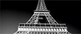 Kép - Eiffel-torony, fekete-fehér (120x50 cm)