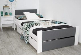 LEA ágy + matrac + ágyrács AJÁNDÉK, 140x200, szürke/fehér + tárolóhely
