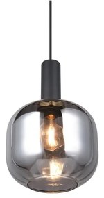 Fekete függőlámpa üveg búrával ø 20 cm Diva – Trio