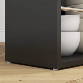 HOMCOM Magas Bárasztal Konyhai Pult - méret: 112L x 57W x 106H cm - 3 polc - fekete | Aosom