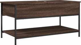 vidaXL barna tölgy színű szerelt fa és fém dohányzóasztal 100x50x50 cm