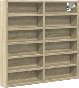 vidaXL sonoma tölgy színű szerelt fa vitrinszekrény 60 x 8,5 x 58 cm