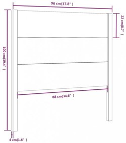 tömör fenyőfa fejtámla 96 x 4 x 100 cm