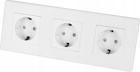 Hármas Schuko Aljzat Fehér Hármas Kerettel és 3 x Miuun Leo Aljzattal