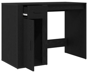 Íróasztal Fekete Tölgy 100x49x75 cm Műszaki Fa