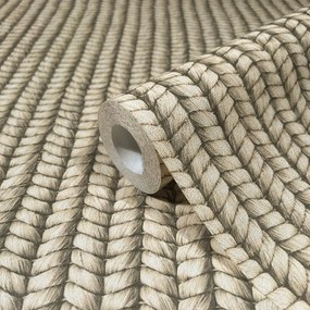 Vinil tapéta Flizelin Bézs 3D hatású mosható fonott 10m x 53cm
