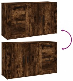 füstös tölgy színű szerelt fa tálalószekrény 100x33x59,5 cm