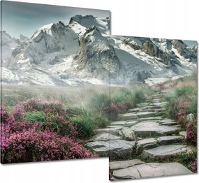 Vászonkép 80x70 Hegyi kilátás Tájkép Köd